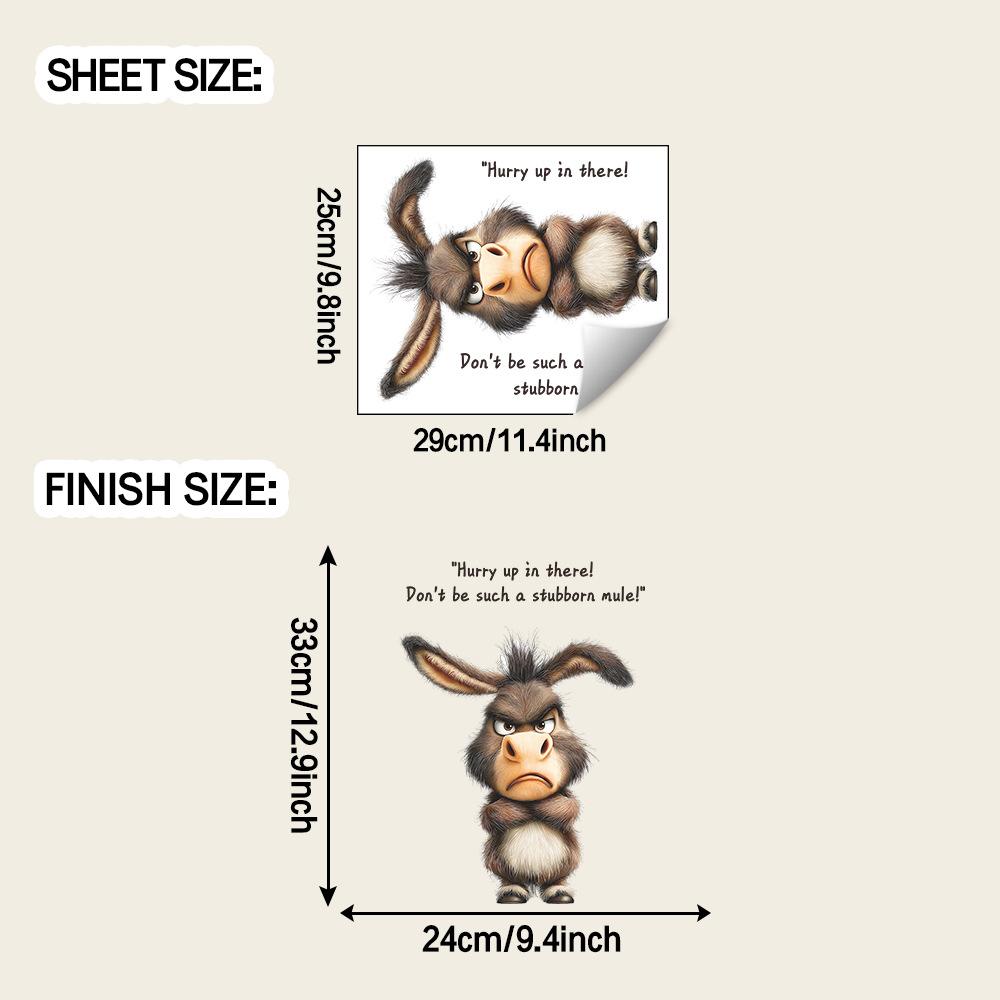

Креативные и Живые Наклейки для Украшения и Благоустройства Туалета в Ванной Комнате с Осликом