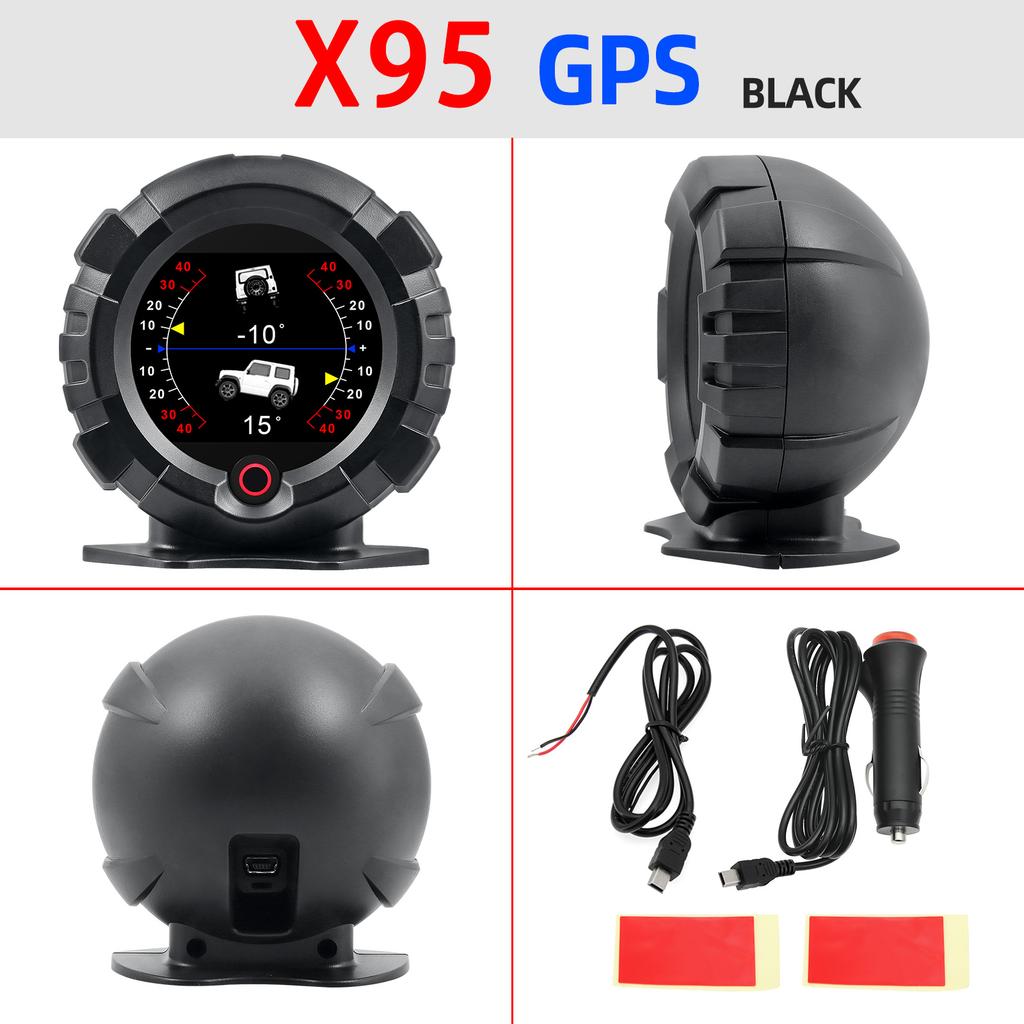AD X95 Head Up Display GPS HUD Slope Meter Accessories HUD Auto Electronic Speedometer MPH KMH Speed Pitch Tilt Angle Altitude