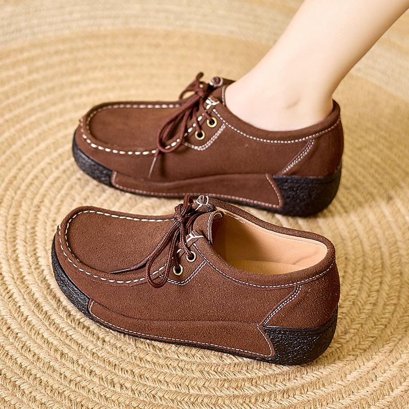 Damskie Mokasyny na Platformie Czarne Buty Codzienne Brązowe Buty Gruba Podeszwa Zwiększające Wzrost Trampki Duży Rozmiar