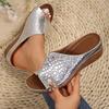 Women's Large Size Thick Bottom Slippers Personalized Design Comfortable PU Sandals