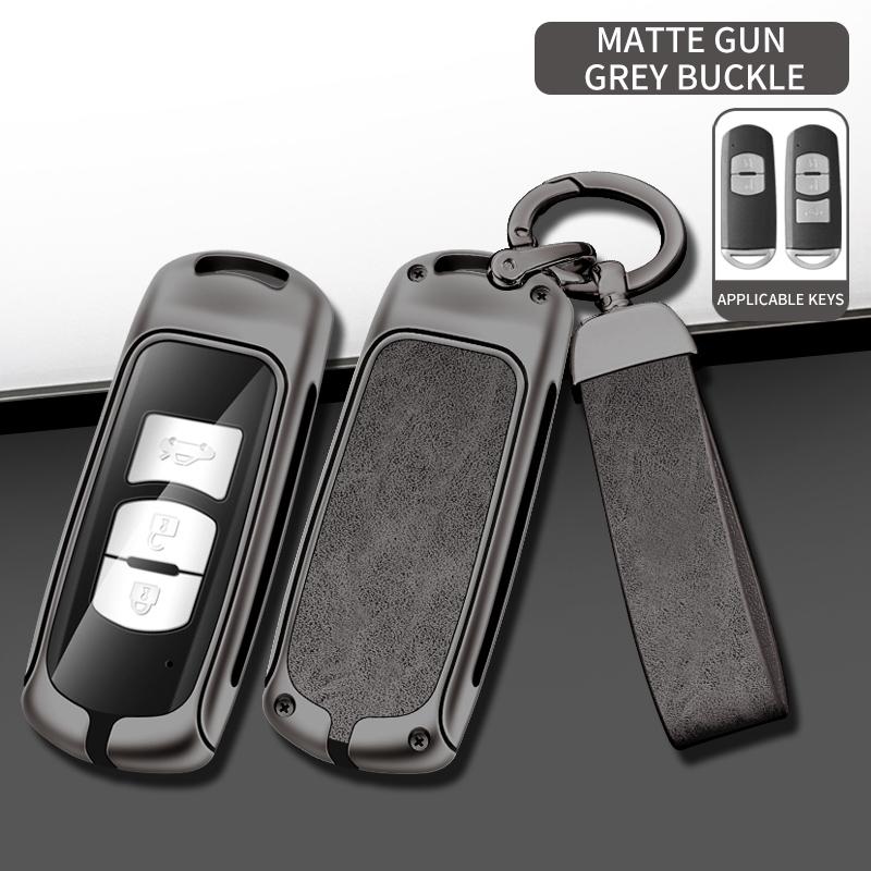 Metal Leather Car Key Case For Mazda 2 3 5 6 Gh Gj Cx3 Cx5 Cx9 Cx-5 Cx Accessories Holder Shell Protect Set Car-Styling