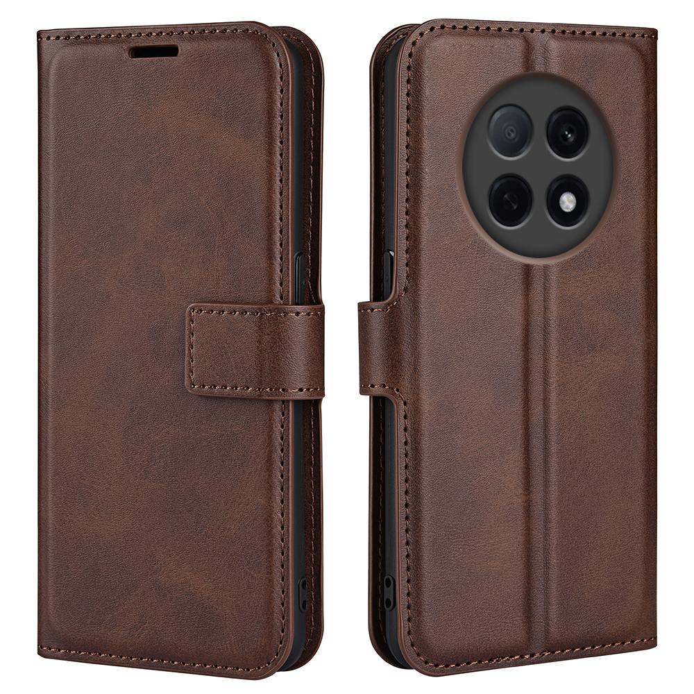 

For Oppo F29 Pro 5G Stand Case Anti-Scratch Calf Texture Leather Phone Cover Brown