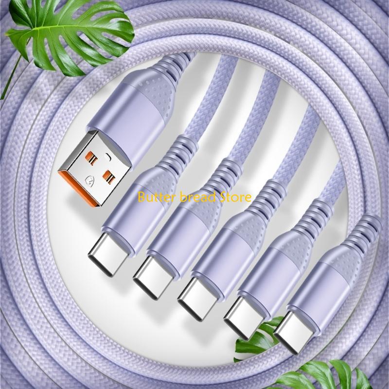 W89C 5 Way USB C Charging Cable 1 in 5 Out Multiports Cord USB to 5 Type C Cord China Mainland