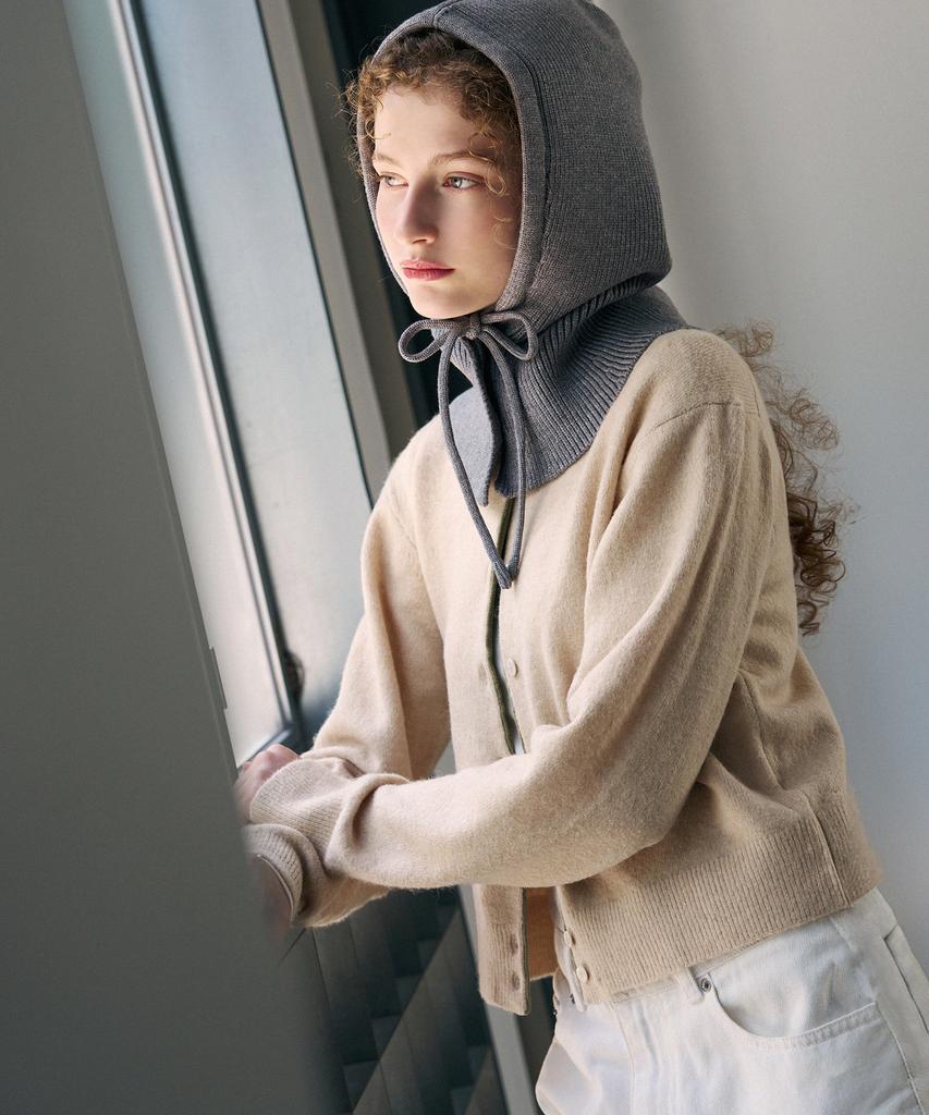 Deuloupisumeon Wool Knit Button Balaclava [Ivory]