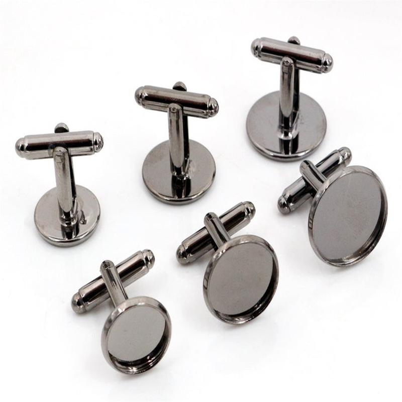 10pcs/ Lot 10mm 12mm,14mm,16mm,18mm,20mm, 6 Colors Plated Copper Cufflink Base Cuff Link Settings Cabochon Cameo Base 