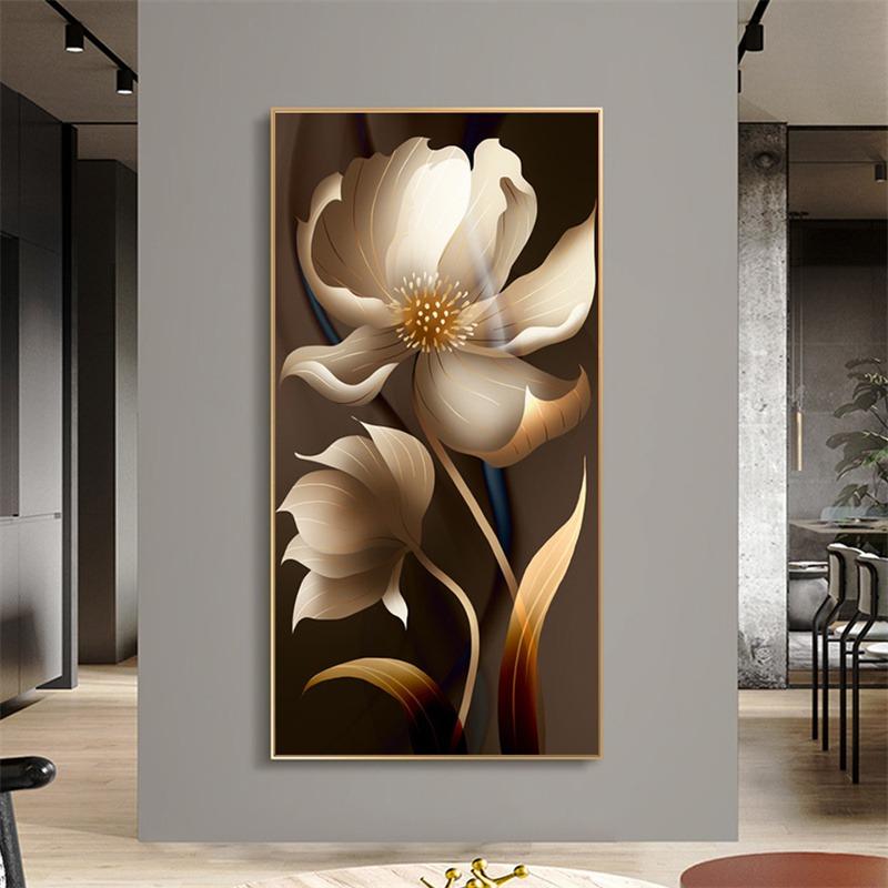Brown Flower Canvas Painting Modern Abstract Posters and Prints Wall Art Picture for Cuadros Gallery Home Decor