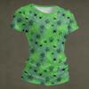Damen Halloween Print Kurzarm Hals Locker Sitzendes T-Shirt für Party Freizeitkleidung