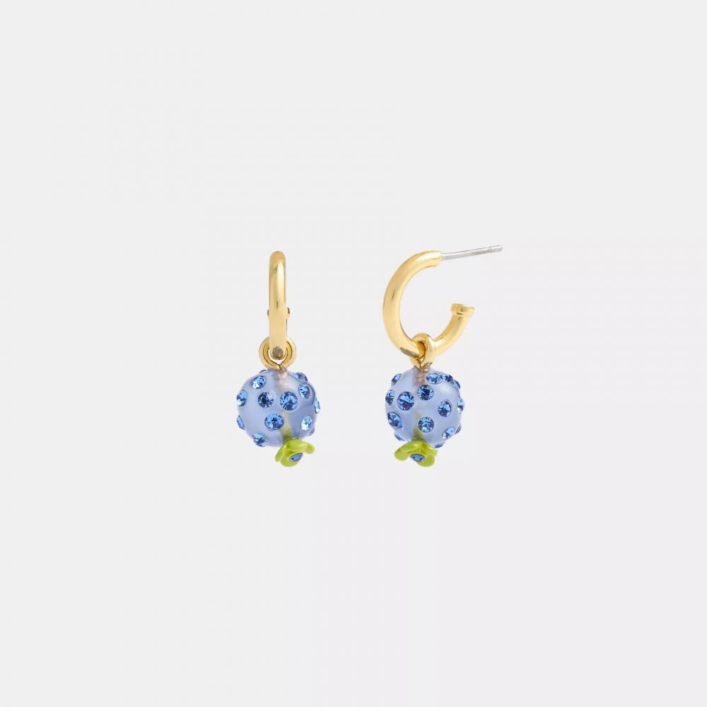 

Серьги Huggie с подвеской Coach Blueberry