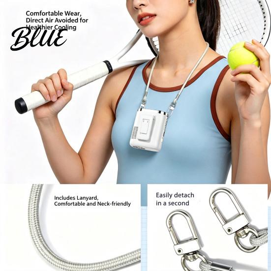 Handfree Personal Fan Portable Waist Fan Rechargeable Body with Flashlight Wireless Clip-on USB Powered for Neck Belt Hip Outdoor Work Travel