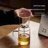 YIHUTEA Tea Infuser Glass Mug with Handle and Lid