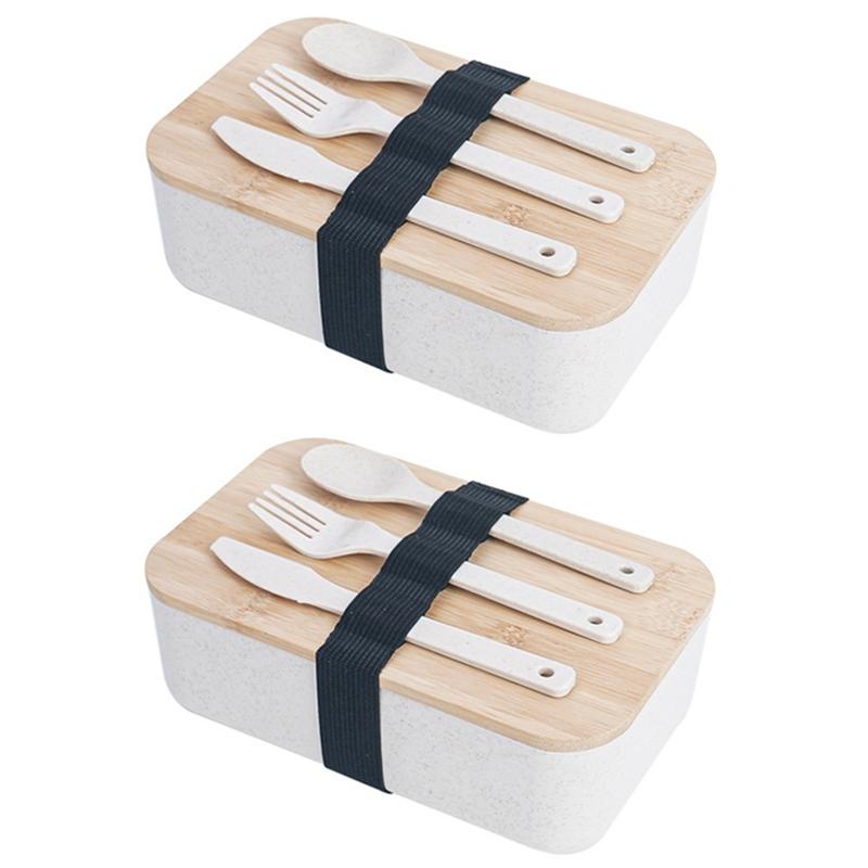 

Portable Lunch Box Bamboo Wooden Lid Lunch Insulation Box Office Worker Japanese Sushi Lunch Box