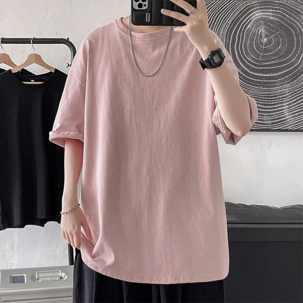 Baumwolle T-shirt für Männer Einfarbig 2024 Sommer T-shirts frauen Grundlegende T-shirt Casual Lose Kurzarm Tops Tees klassische Weibliche