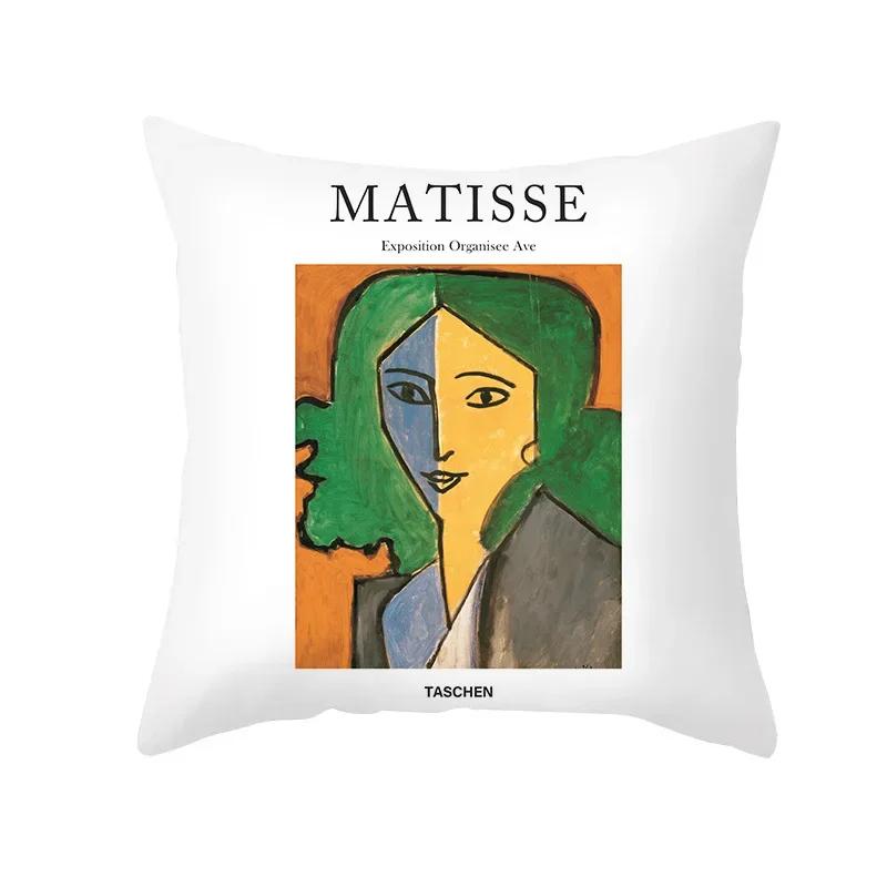 Obliečka na vankúš Portrét Maľba Poťahy na vankúše Slávna Maľba Matisse Dekoračný prehoz S Obývacia izba Domáca dekorácia x