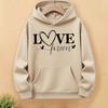 Love Forever Valentine's Day Sweatshirt Heart Graphic Women Hoodie Cute Couple Gift Harajuku Casual Daily Sweatshirt Fall Hoodie
