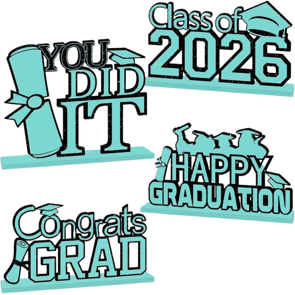 4-piece Graduation Decoration Set, Graduation Table Decoration, Multi-tiered Tray Decoration, Suitable For The 2026 Graduation .