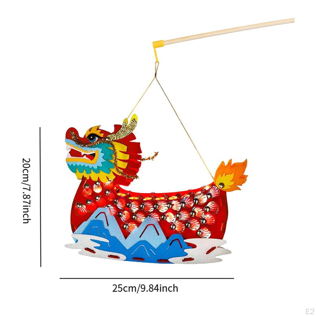 Dragon Boat Lantern DIY Craft Kit Festival Decor Creative Storage Box Educational Decorative