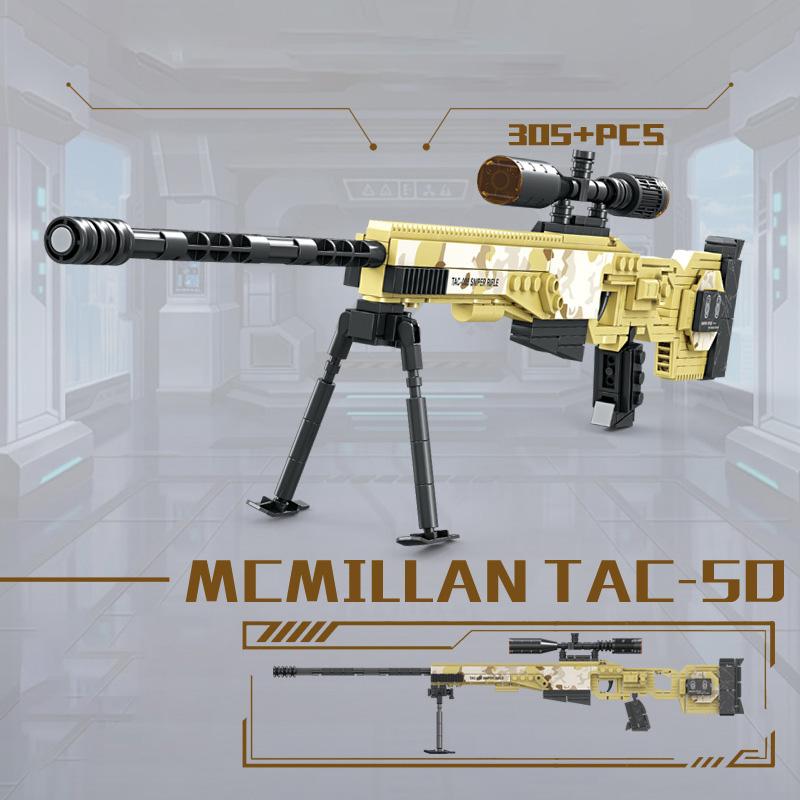 Rifle de Francotirador Militar M82A1 Barrett Modelo de Arma Bloques de Construcción MOC Ensamblaje AWM TAC-50 PGM Rifle de Francotirador Juguetes Para Niño Adulto Regalos