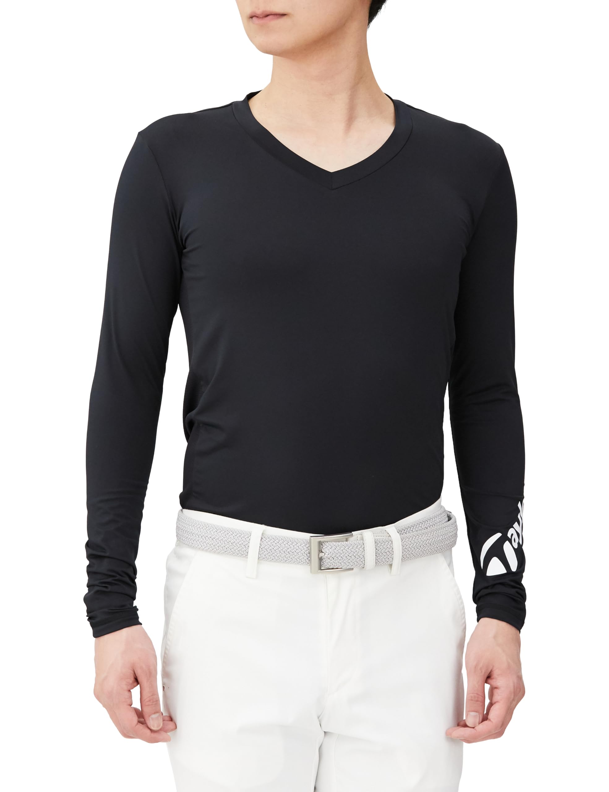 

TaylorMade Basic V-Neck Base Layer Men s Golf Shirt, Black, Size M, 2024SS, TL398