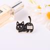 Black Enchanting Cat Animal Badge Unique Cartoon Style Brooch Durable Finish Glittering