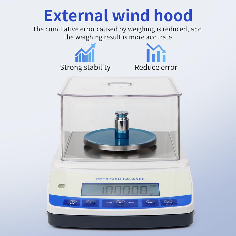 Lab Scale 500g 0.001g High Precision Electronic Balance Digital Analytical Balance Jewelry Scale with Windshield Balance Scale