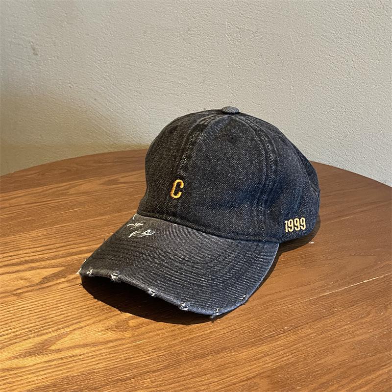 

Han Chao C standard soft top cowboy baseball hat, male and female couples show thin face, versatile cap, sunshade and sun protection Adjustable