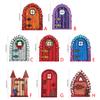 Delightful Garden Accessories Handmade Wooden Figurines with Enchanting Elf Door Window GardensStatues Decoration