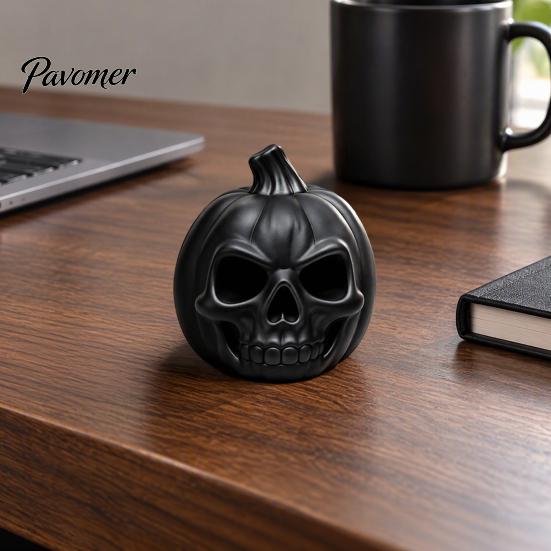 Festival Party Supplies 3D Printed Pumpkin Skull Figurine, Blank DIY Paint Halloween Spooky Desktop Ornaments Statue, Ornament for Decoration