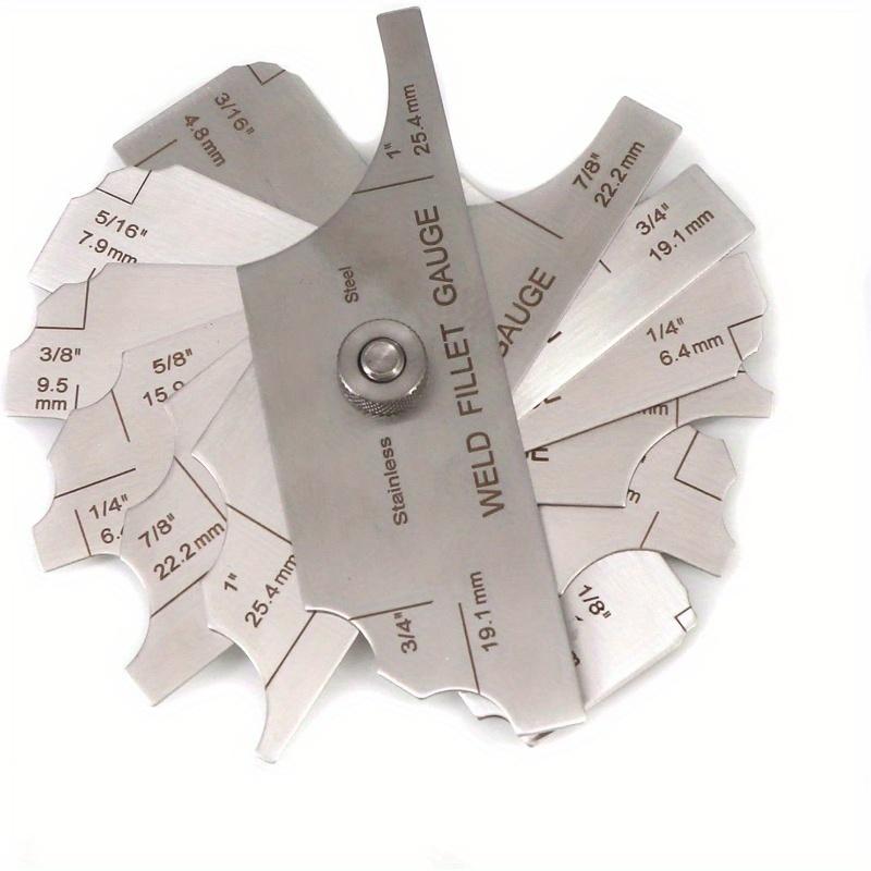 Stainless steel fillet weld set gage Rl Gauge 1/8''-1'' welding inspection test Unlar metric & inch Accurate 7-pieces