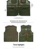 Men’s Multi-Pocket Mesh Vest for Middle-Aged Fishing and Outdoor Activities - Ideal for Spring, Summer, and Autumn