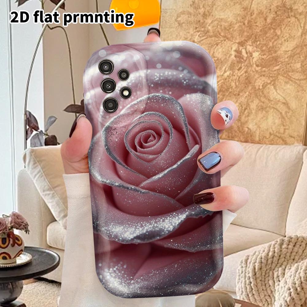 Phone Case: 2D Flat Samsung Galaxy A34 A35 M05 M06 S20 S22 S21 FE Plus 5G Protective Case, Couples Style, Pink Rose, Christmas and Halloween Gift