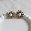 _JJ19 Antique Point Pearl Bold Earrings