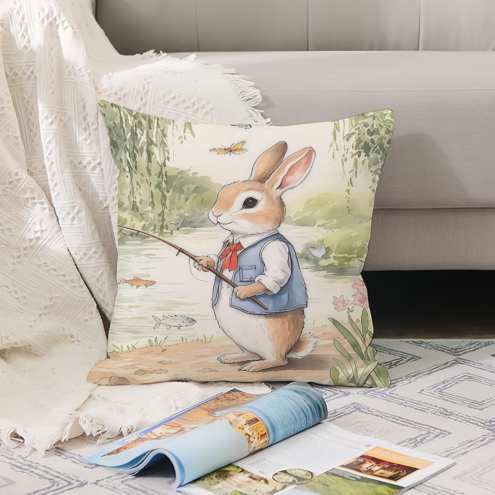 Cartoon Cute R-Rabbit Pillow Case Office Cushions Suitable For Sofa Car Bedroom Decorative Cushion Cover