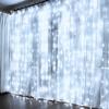 Kurtyna Świetlna Dekoracyjna Okienna Lampki Białe Zimne 300 LED 3x3m Pilot