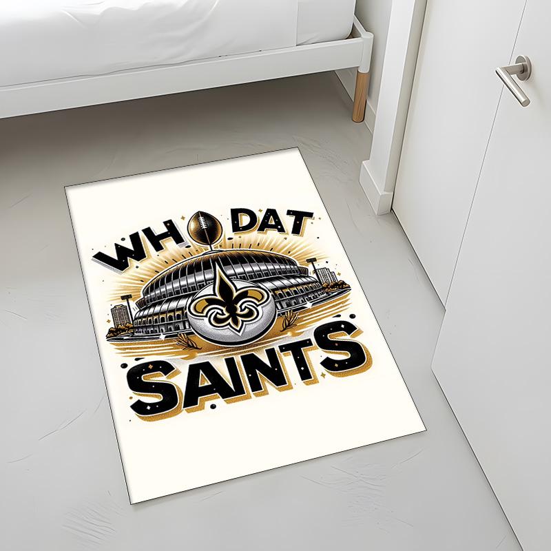 New Orleans Saints (14) Rug Suitable For Living Rooms Bedrooms Computer Rooms Dining Areas And Placement Under Tables And Chairs Also An Ideal Choice