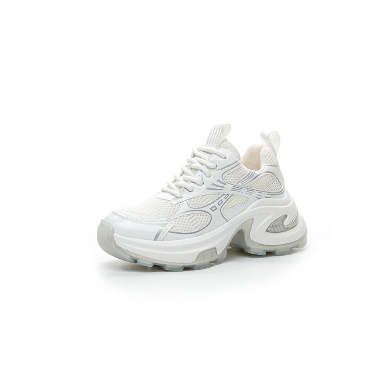 Mesh platform dad shoes women's autumn new height increase and thinness breathable muffin bottom casual sports shoes