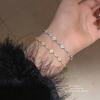 Adjustable Rhombus Flower Bracelet With Zirconia Accents Women Gold Or Tone Copper Jewelry
