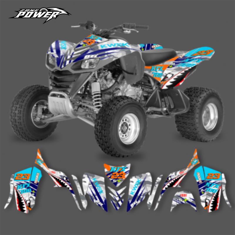 Powerzone Custom Team Graphics Stickers Kit For KAWASAKI KFX 700 Motorcycle Accessories Decals