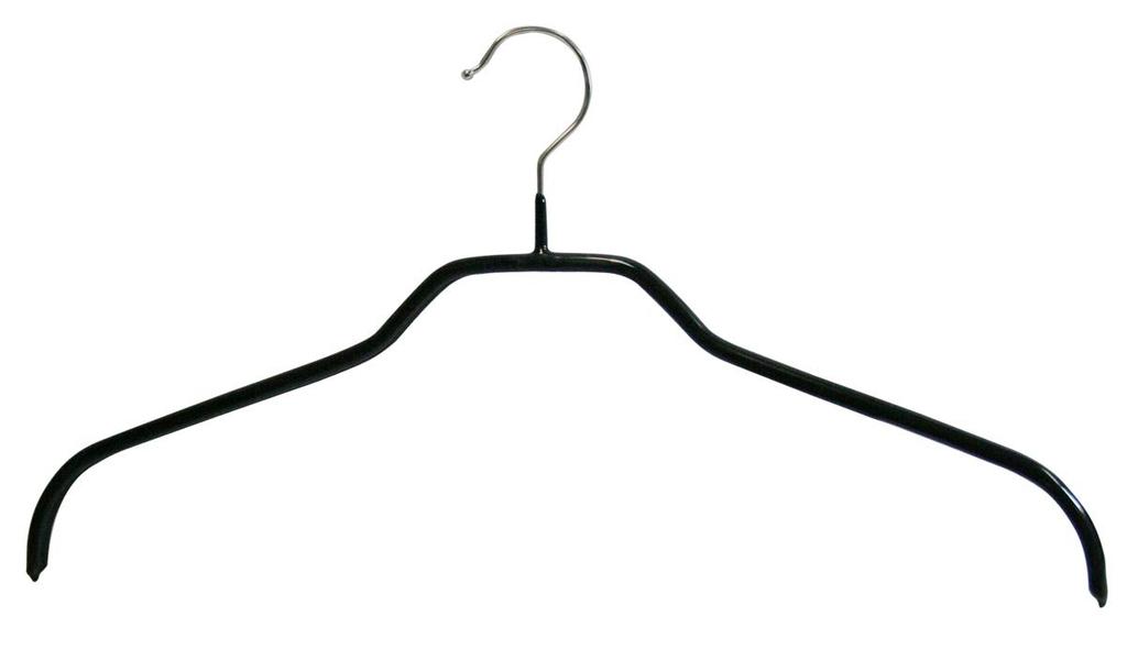 MAWA No-Slip Hangers for Shirts and Blouses, Women's, Size M, Pack of 20, Black, 10-Year Warranty