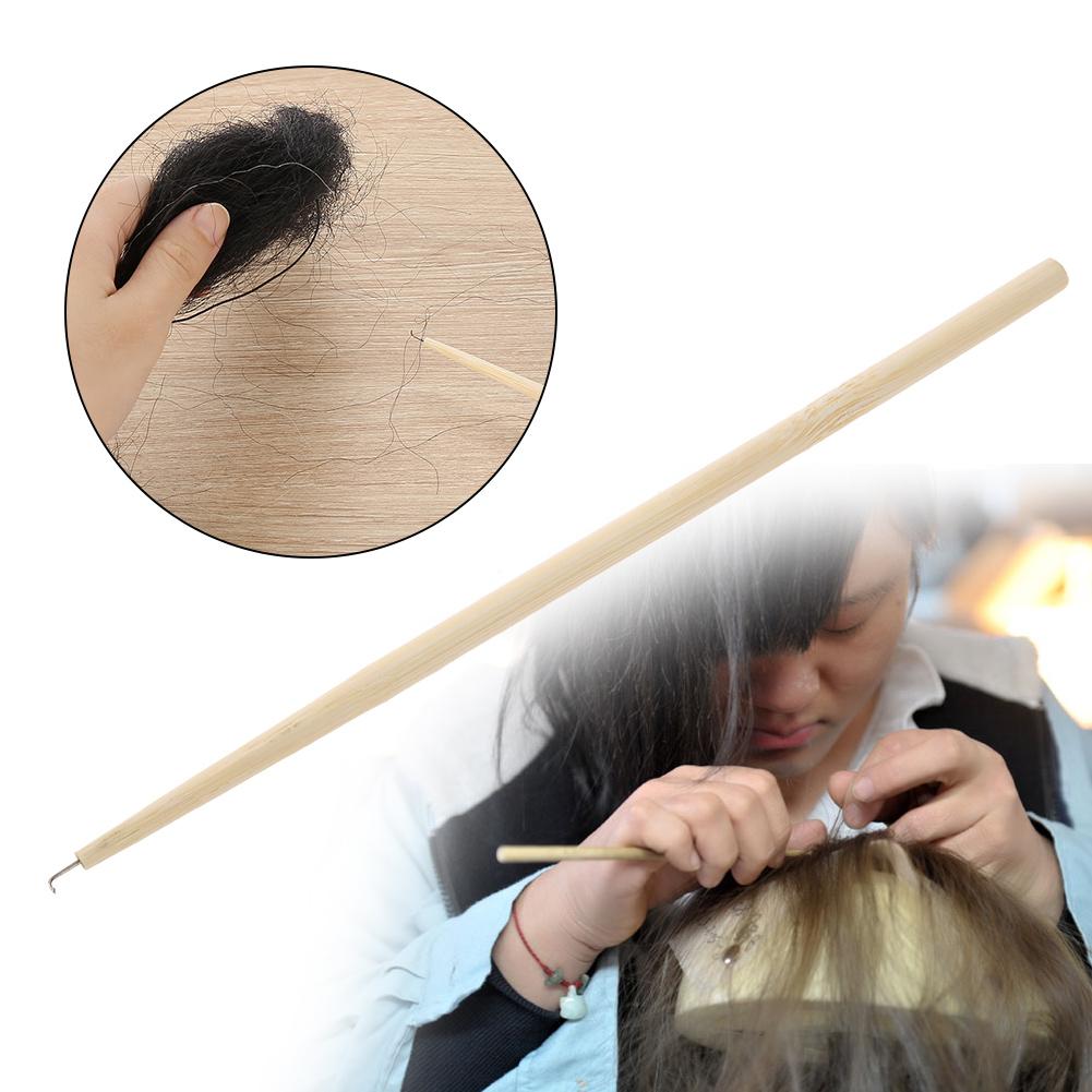 Hooking Hair Ventilating Needle with Wood Handle Lace Wig False Beard Making Repairing Weaving S
