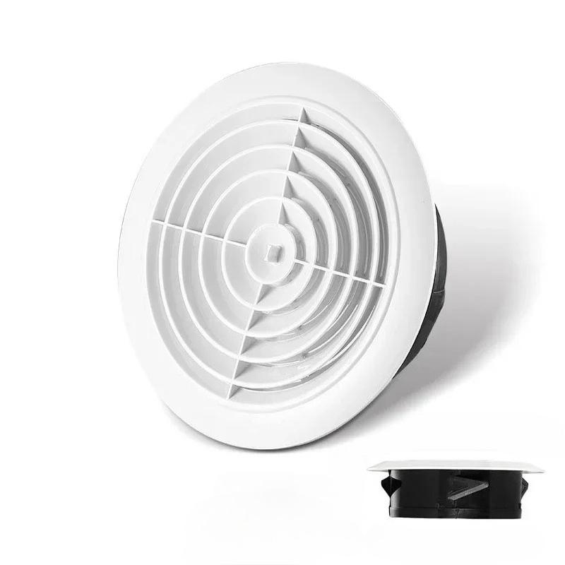 White Round Air Vent Louver Grille Cover Outlet Adjustable Exhaust Vent Ducting Ventilation Grilles 75/100/125mm Air Vent Cover