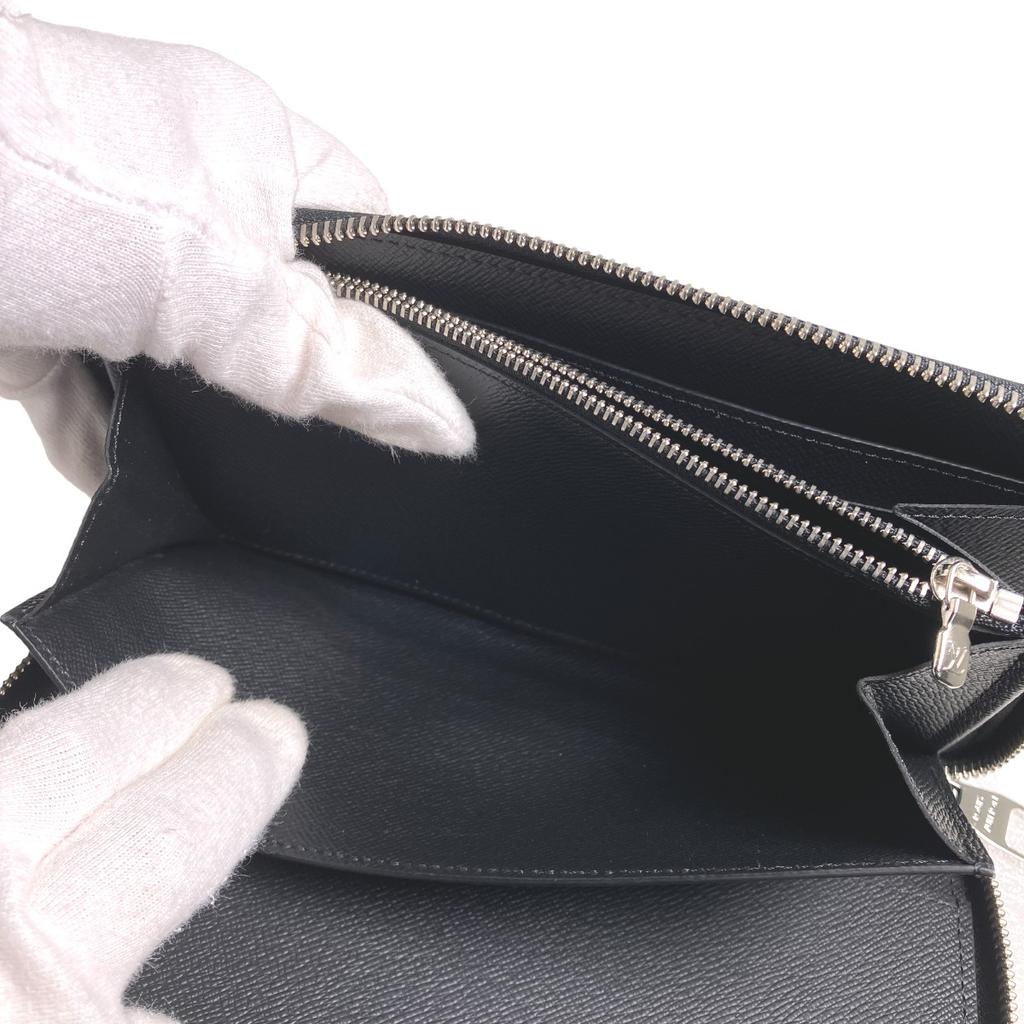 Louis Vuitton Zippy Organizer M60632 Long Wallet Purse Epi Leather Noir Black Used