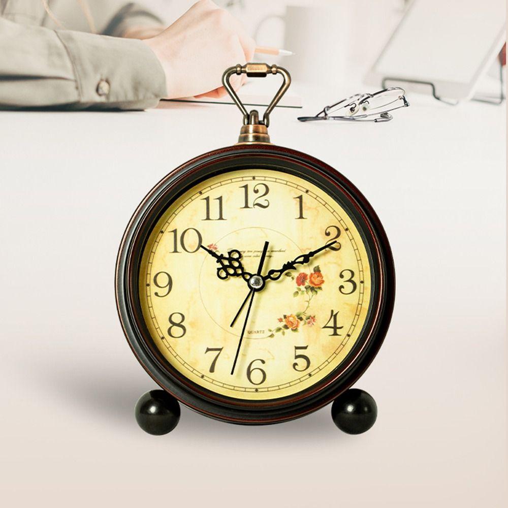 Super Silent Battery Alarm Clock Retro Vintage Desk Clock Mechanical Clock  Housewarming Gift