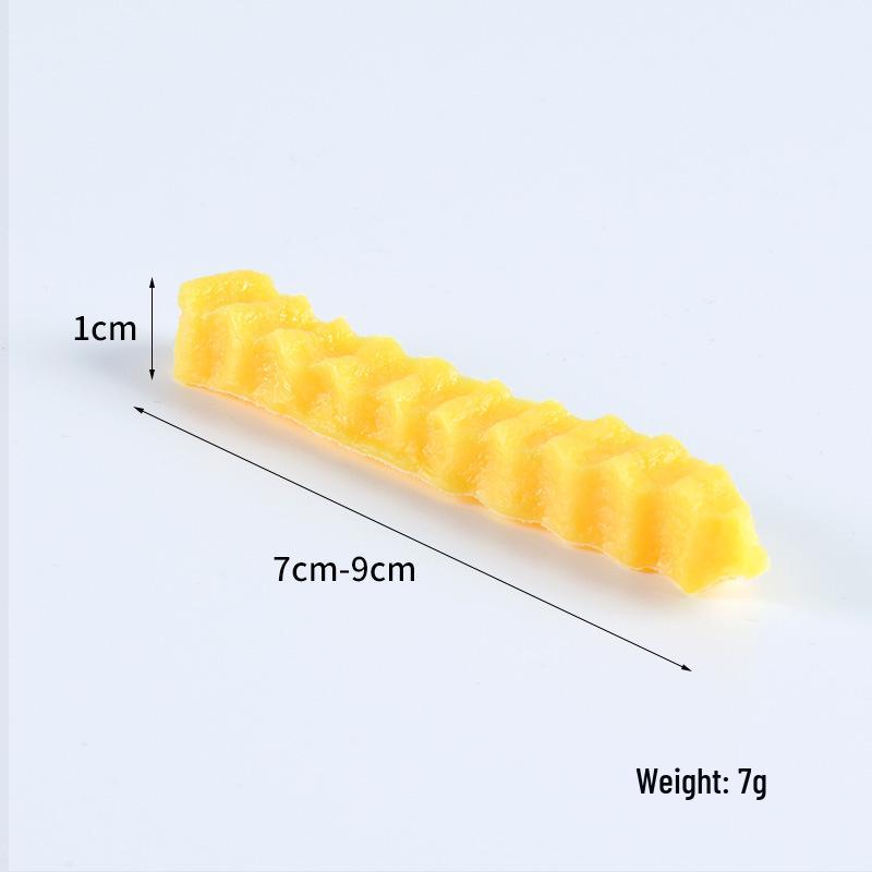PVC Wavy French Fry Model - Creative Potato Toy Display and Photography Prop.
