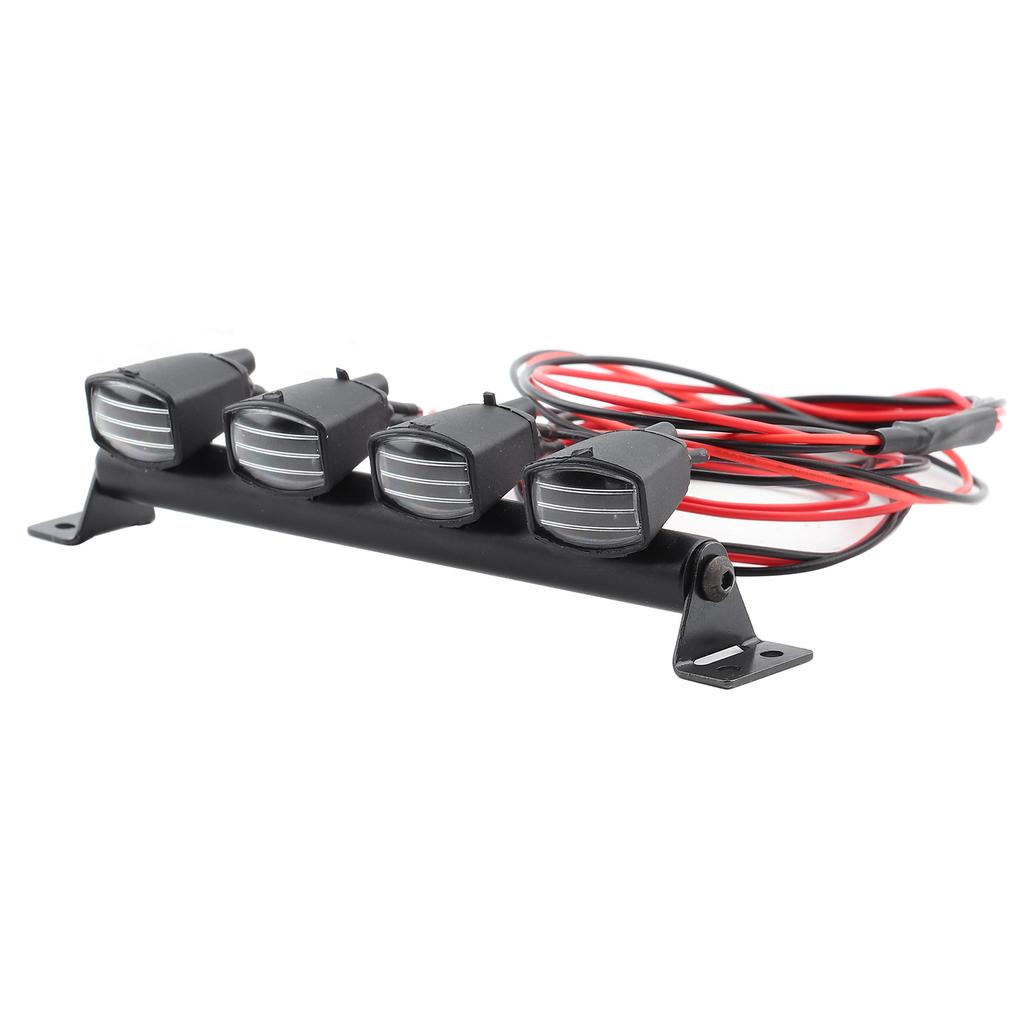 4 LEDs Light Bar Roof Lights Lamp Accessory Part for Axial scx10 Traxxas trx‑4 RC Car (White)