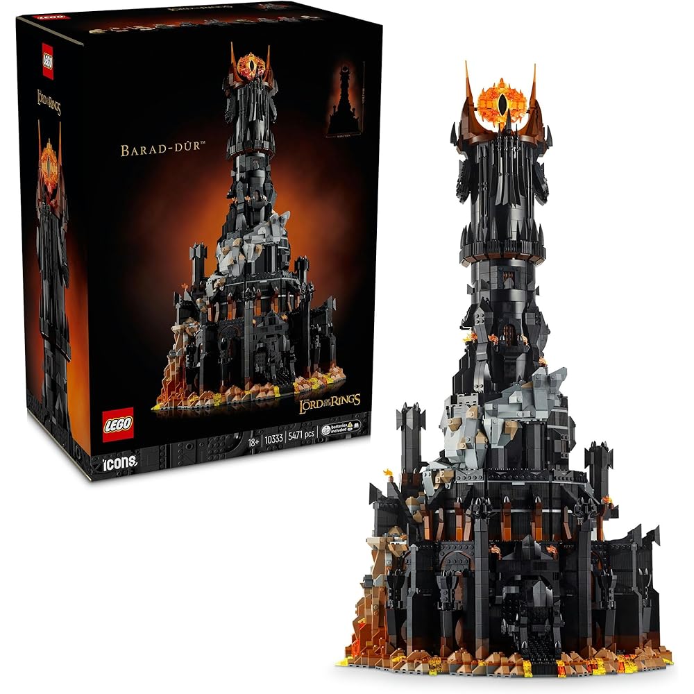 Конструктор LEGO Icons Властелин колец Барад-дур 10333 Игрушка для взрослых и детей
