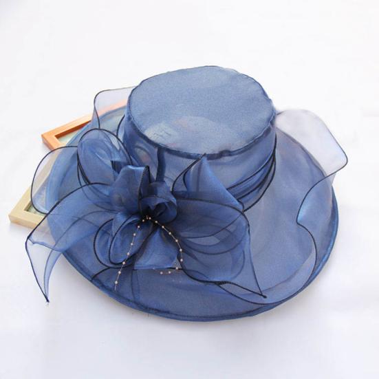 Beach Hat Floral Design Sun Protection Adjustable Organza Thin Elegant Sun Cap Fashion Accessories