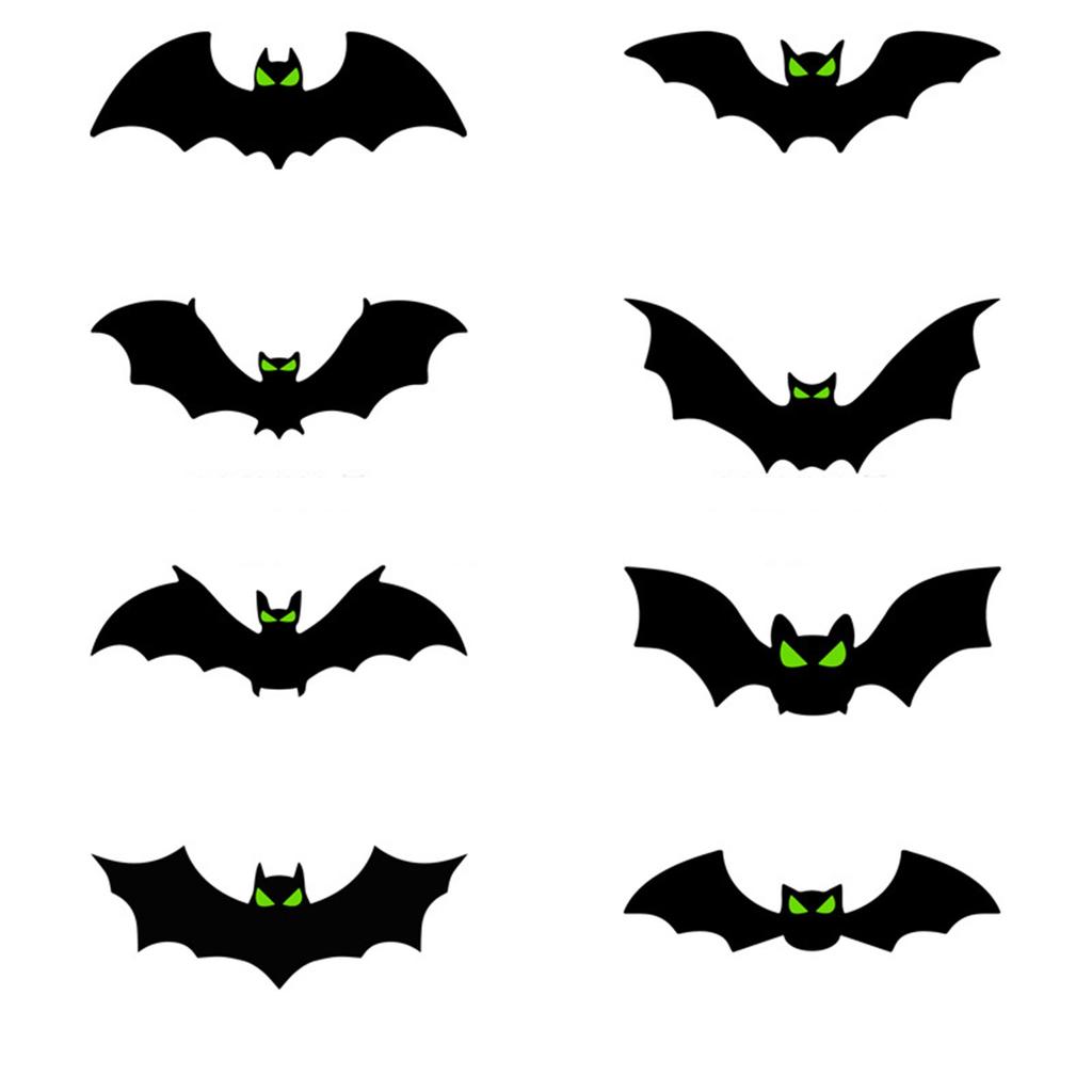 3D Bats Halloween Decorations Luminous Stickers Horror Atmosphere Scene Layout Wall Stickers