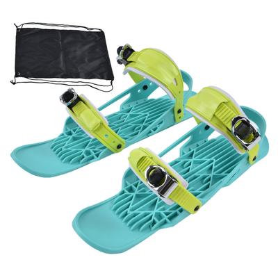 1 Paar Mini-Ski-Skates, grünes Nylon, tragbar, verstellbar, Snowboard-Schuhe für Outdoor-Skisport