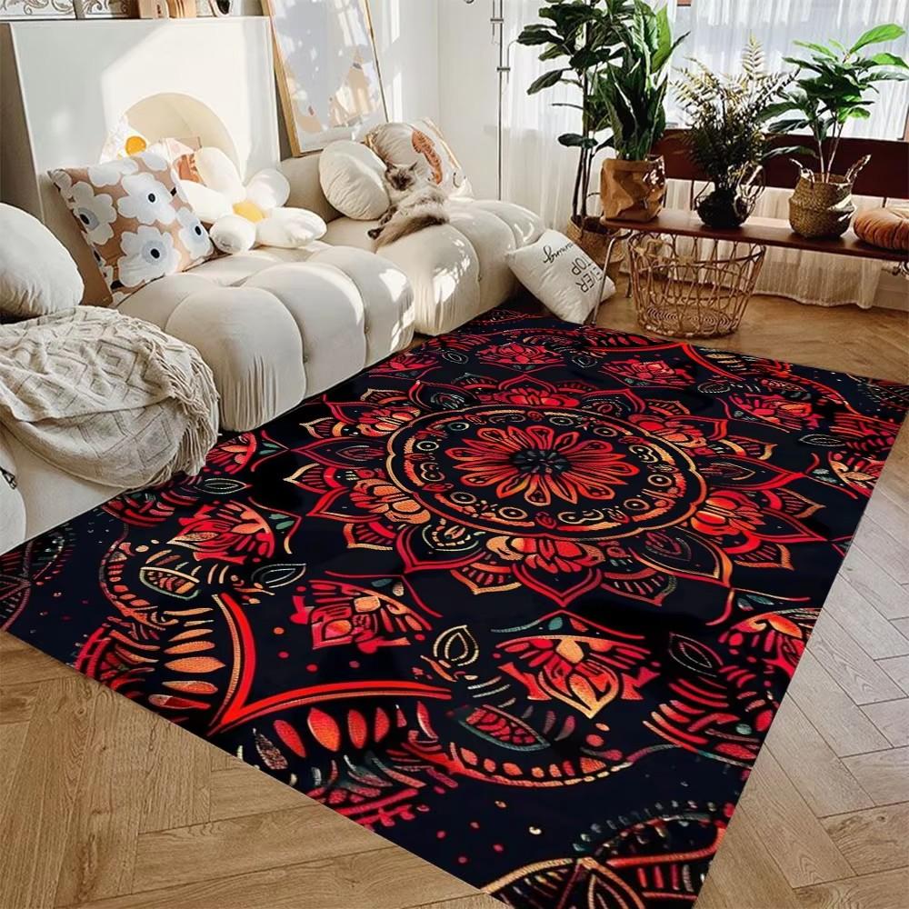 

Colorful Mandala Area Rug Carpet Non-slip Large Hallway Door Step Mat Bathmat for Living Room Bedroom Entrance Home Decoration 40x60cm