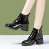 Fashion Woman Short Shoes Bright Upper Retro Style Soft Ankle Boots for Women Chunky Heel Comfortable and Elegant Pu On Offer 39 Booties